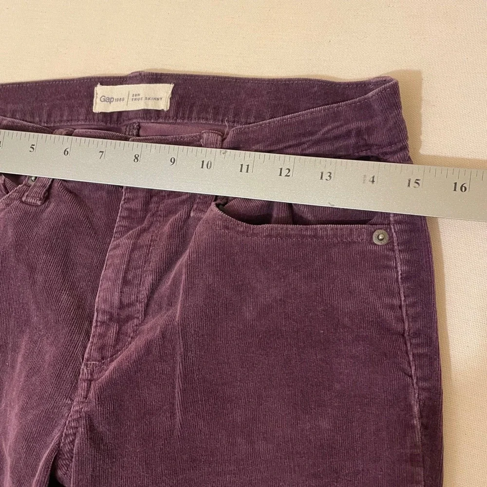 Gap 1969 Women's Womens 28R True Skinny Purple Corduroy Pants Mid Rise Stretch - Picture 6 of 10
